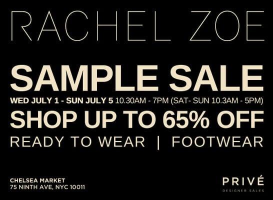 Rachel Zoe RTW & Footwear Sample Sale