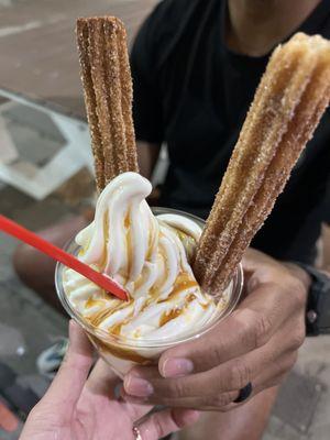 Iced churro with caramel drizzle YUM!