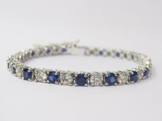 Diamond and Sapphire Tennis Bracelets.