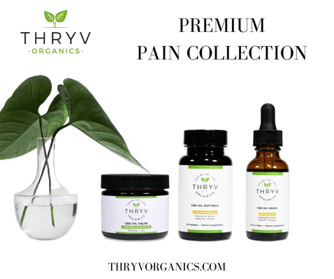 Thryv Organics Premium Broad Spectrum CBD Pain Collection.