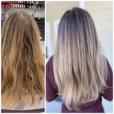 Partial highlights/ and balayage toner