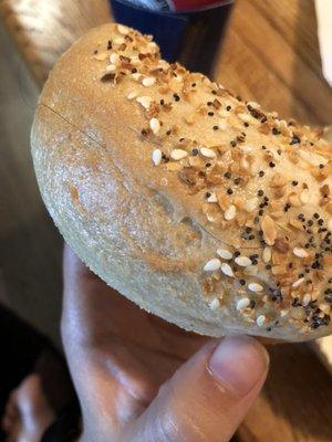 Everything bagel with hair baked into it.