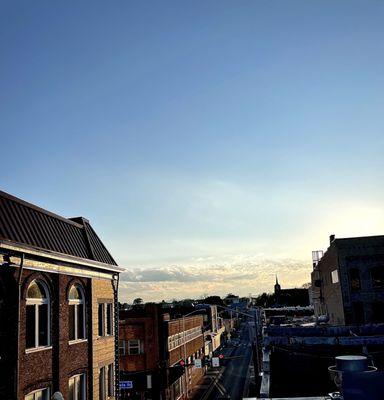 Roof top views ruined by the food and service.