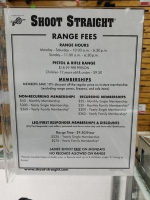 Range Fees and Membership 2021