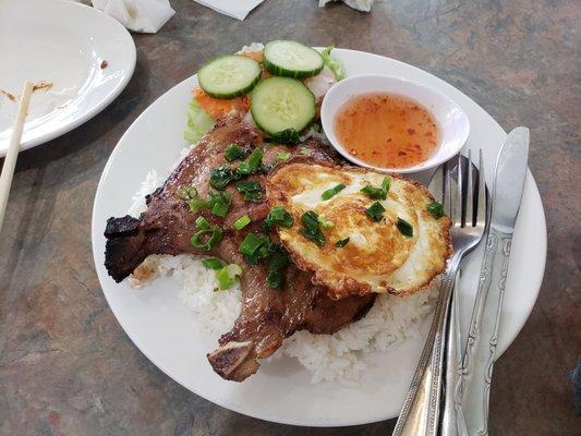 Pork chop over rice $16