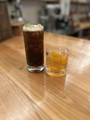 Left: Fernet and Coke RIGHT: Shakenado (combo of their coffee and cinnamon liquor. Tastes like chocolate!)