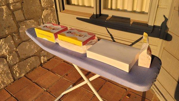 Breakfast on an Ironing Board