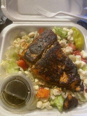 Salmon on Greek Salad!