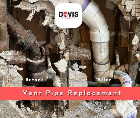 Vent Pipe Replacement for Dovis Plumbing Customer in 901 NW 196th Terrace Miami, FL 33169.