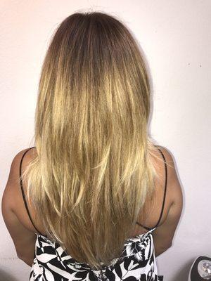 Balayage Highlight- with smooth blow out and texture