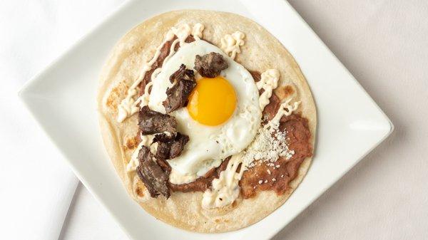 Sunny Side Up Egg and Steak Baleada