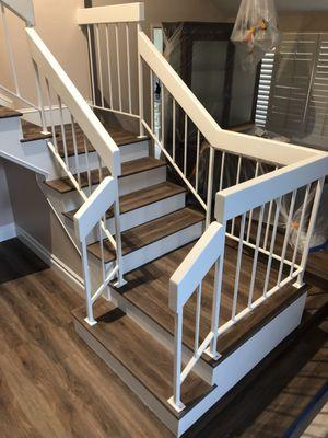 Luxury vinyl stair installation