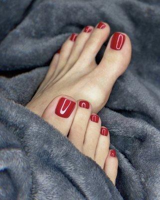 Valentines toe nails