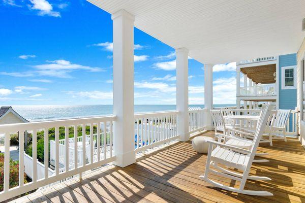 The Lucky Penny is an oceanfront beach house in Emerald Isle with stunning ocean views, a pool, game room, theater room and more.