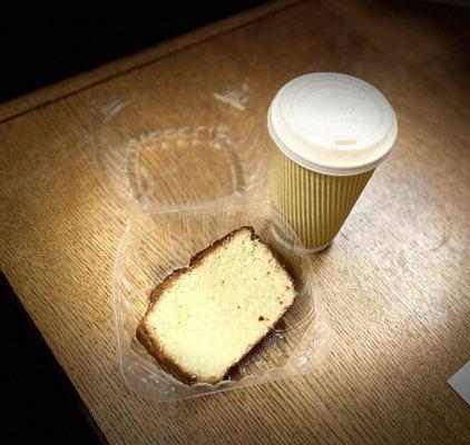 Churro Oatmilk latte with one of the delicious loafs