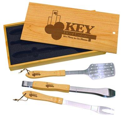 Laser engraved BBQ utensil set