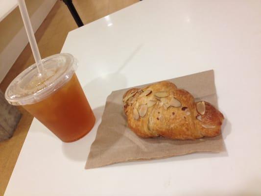 Iced Apple Cider and Almond Croissant