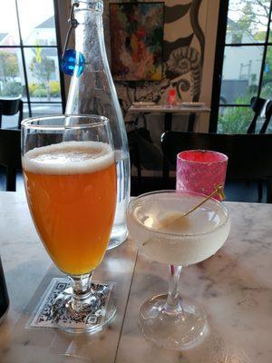 Tiny Lychee Martini & Shelter Island Beer served in a can