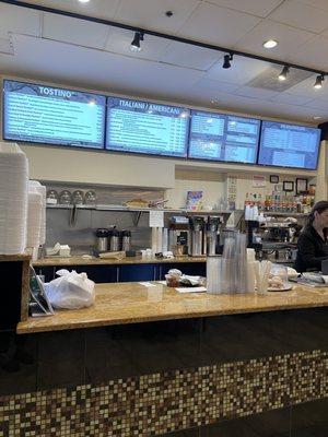 Front counter and menu