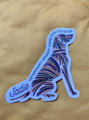 Sadie Veterinary logo sticker