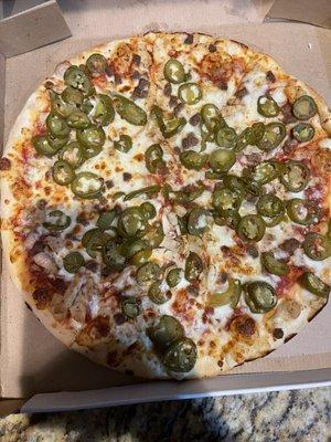 How the original pizza looked when we got it