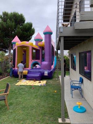 Castle bounce house with slide