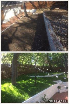 Sod install before and after.