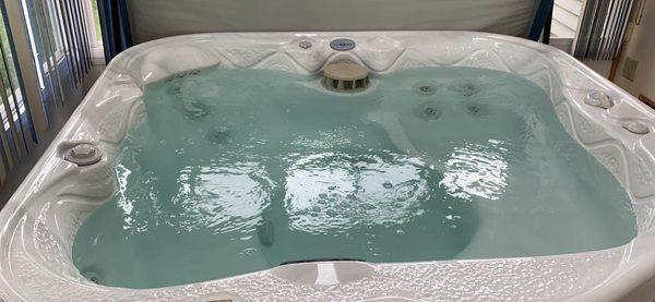 The finished product: a beautifully clean and ready jacuzzi.