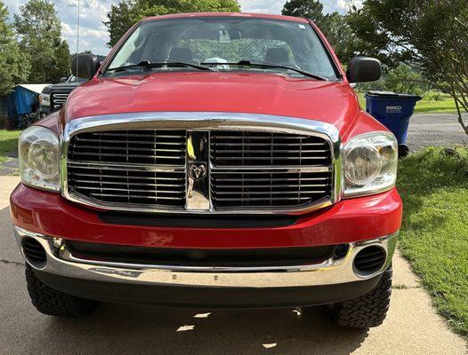 The amazing work that Pro Auto did! This 2007 Dodge Truck looks like new! WOW