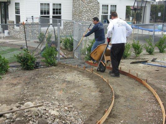 Jobsite - Customer pouring concrete