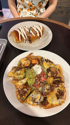 Crazy Birria Shrimp Nachos & Jalisco Style Burrito