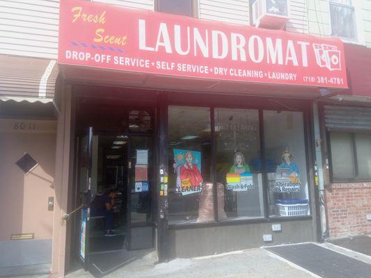 This is the laundromat, the owner is a Asian gentleman.