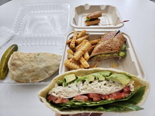 Stuffed Pita with Tuna and Avocado & Turkey Melt with Avocado