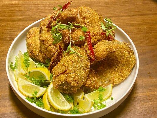 Cornmeal Fried Catfish w/ Lemon & Chiles