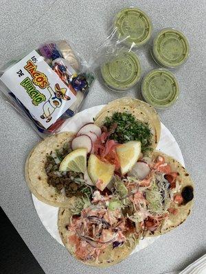 Shrimp tacos, carne asada tacos, Cinco de Mayo treat bag