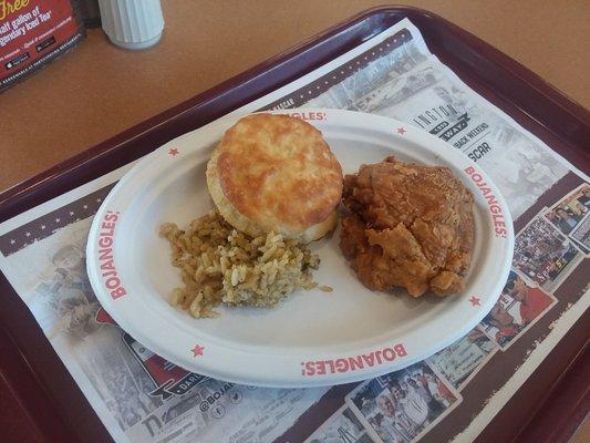 Chicken taste like Church's Chicken. Biscuit is good