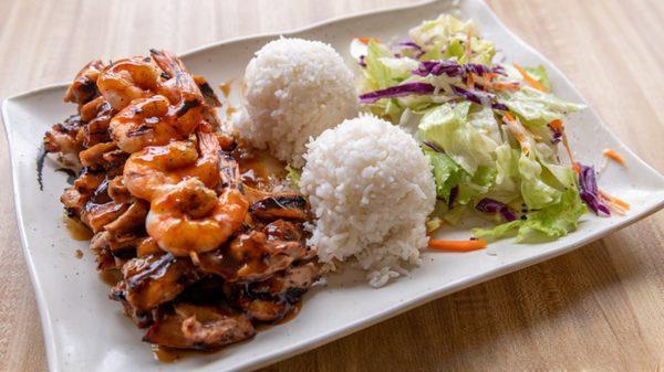 Chicken & grilled shrimp teriyaki