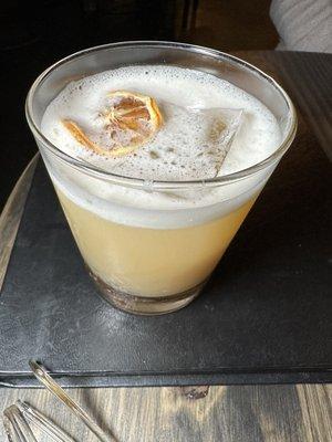 Peach whiskey sour which I happily drank all night.