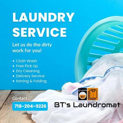 Tripping over that pile of dirty laundry? We'll take care of
it in less than 24 hours!