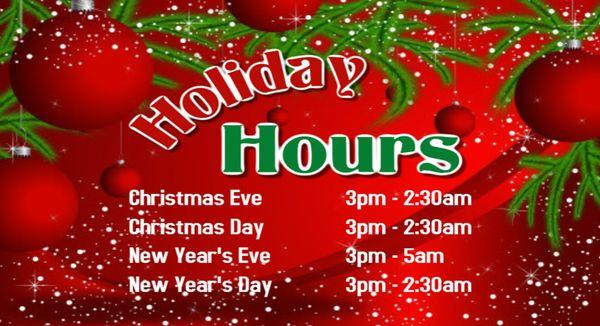 Holiday Hours for 2021