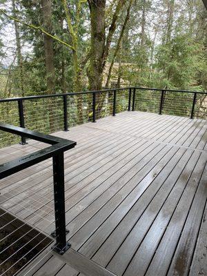 New expanded deck and railing.