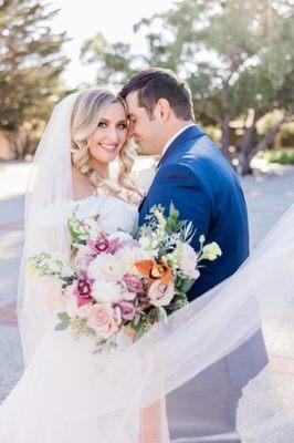 Couple at their Wedding in Carmel, CA