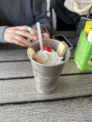 Delicious mint-chip milkshake!