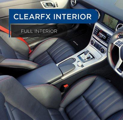 ClearFX Interior increases the strength, resilience and longevity of your vehicle's interior leather and vinyl surfaces.