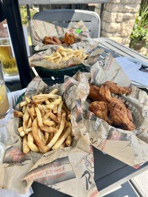 Traditional wings and fries