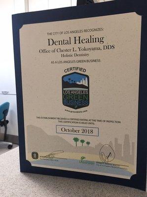 1st Certified Green Dental Office