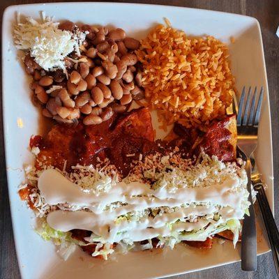 Red sauce Beef Enchiladas