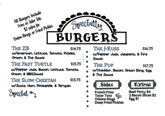 The Burger Cart Menu