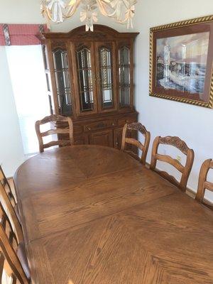 After: the new finish is matched perfectly to the hutch it came with 20 years ago