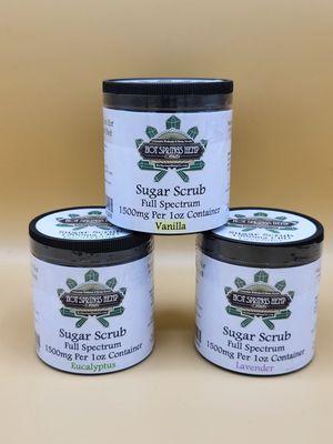 Our 1500mg CBD Sugar Scrubs are made with the finest ingredients and are sure to be a favorite.  $25